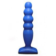 Синяя втулка для анального удовольствия с рельефной поверхностью, 14,5 см