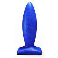 Удобный анальный силиконовый плаг синего цвета, 8.5 см