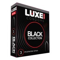 Необычные презервативы черного цвета Luxe Royal Black Collection, 3 шт