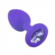 Красивый силиконовый кляп для анала, фиолетовый