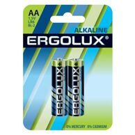 Алкалиновые батарейки "Ergolux" тип АА, 2шт.